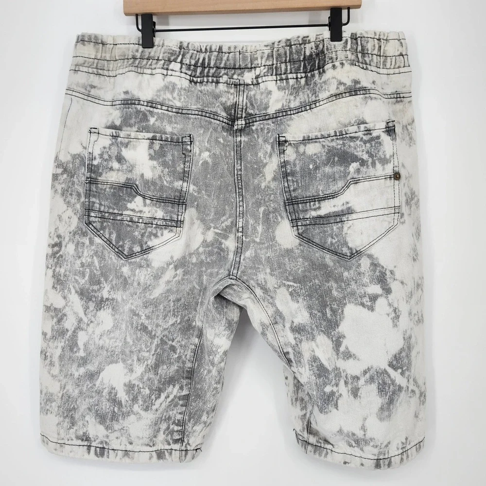 Southpole Gray Acid Wash Denim Shorts Mens 3XL Baggy Skater Grunge Hip Hop Jorts